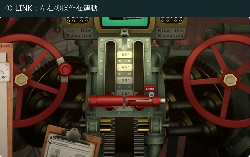 右側の仰角レバーにあるLINK操作部